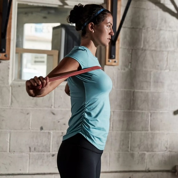 NEW Calia Flow Short Sleeve Ruched Side T-Shirt - Picture 4 of 8